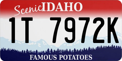 ID license plate 1T7972K