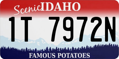 ID license plate 1T7972N