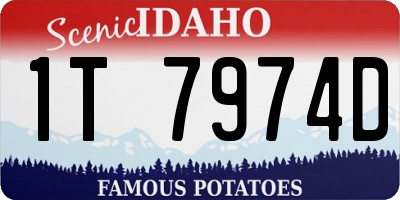 ID license plate 1T7974D