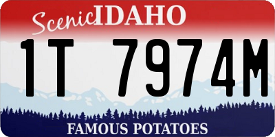 ID license plate 1T7974M