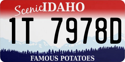 ID license plate 1T7978D