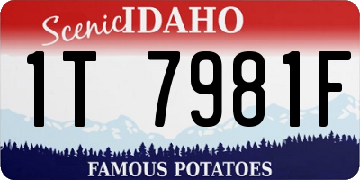 ID license plate 1T7981F