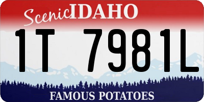 ID license plate 1T7981L