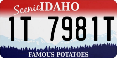 ID license plate 1T7981T