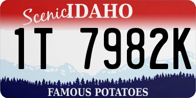 ID license plate 1T7982K