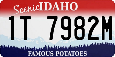 ID license plate 1T7982M