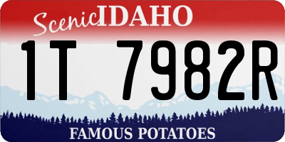 ID license plate 1T7982R