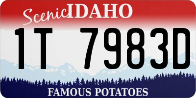 ID license plate 1T7983D