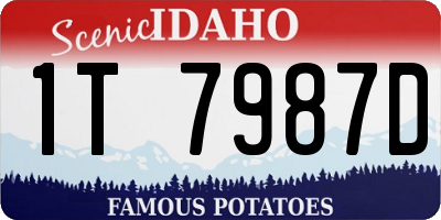 ID license plate 1T7987D