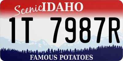 ID license plate 1T7987R