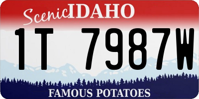 ID license plate 1T7987W