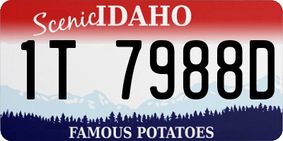 ID license plate 1T7988D