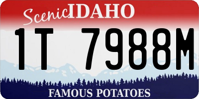 ID license plate 1T7988M