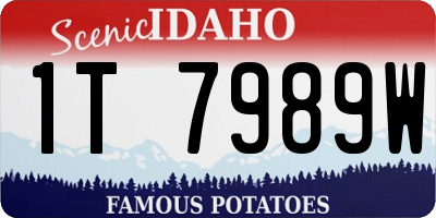 ID license plate 1T7989W