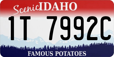 ID license plate 1T7992C