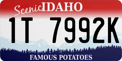 ID license plate 1T7992K
