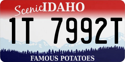 ID license plate 1T7992T