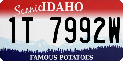 ID license plate 1T7992W