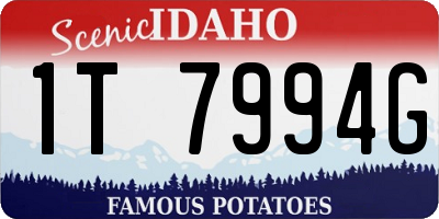 ID license plate 1T7994G