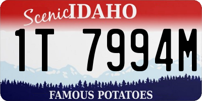 ID license plate 1T7994M