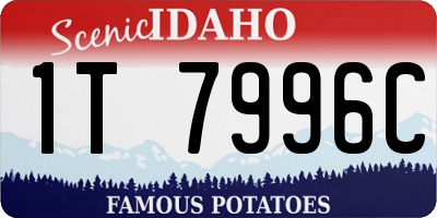 ID license plate 1T7996C