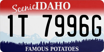 ID license plate 1T7996G