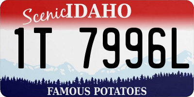 ID license plate 1T7996L