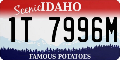 ID license plate 1T7996M