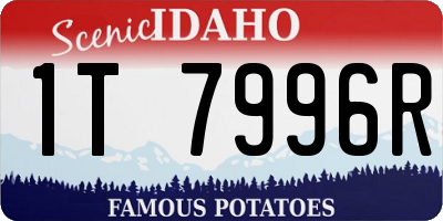 ID license plate 1T7996R