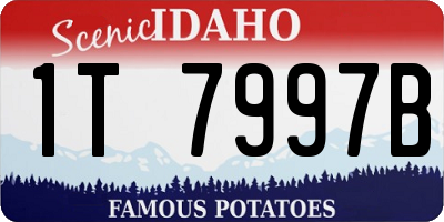 ID license plate 1T7997B