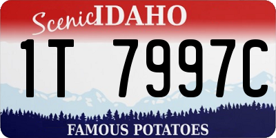 ID license plate 1T7997C