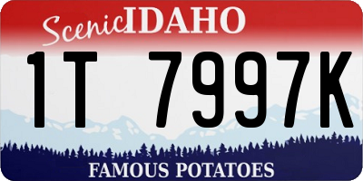 ID license plate 1T7997K