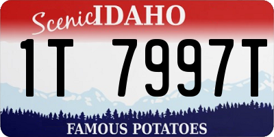 ID license plate 1T7997T