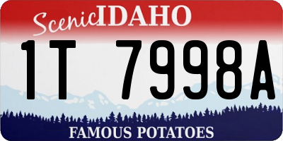 ID license plate 1T7998A