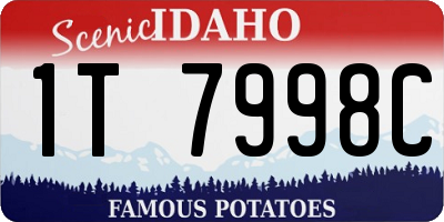 ID license plate 1T7998C