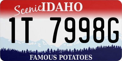 ID license plate 1T7998G