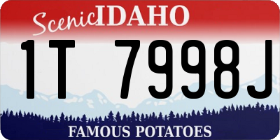 ID license plate 1T7998J