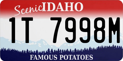 ID license plate 1T7998M