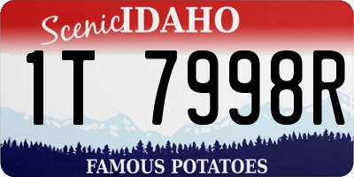 ID license plate 1T7998R