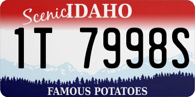 ID license plate 1T7998S