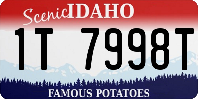 ID license plate 1T7998T
