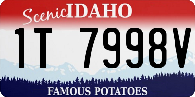 ID license plate 1T7998V
