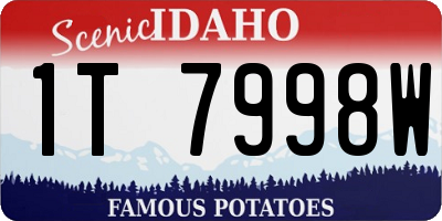 ID license plate 1T7998W