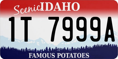 ID license plate 1T7999A
