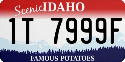 ID license plate 1T7999F