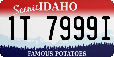 ID license plate 1T7999I