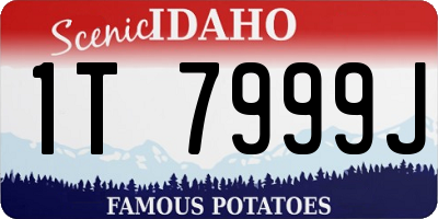 ID license plate 1T7999J