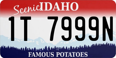 ID license plate 1T7999N