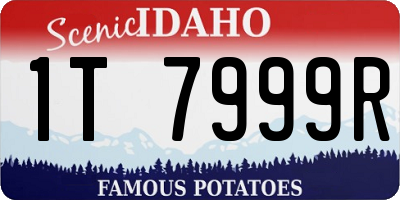 ID license plate 1T7999R