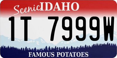 ID license plate 1T7999W
